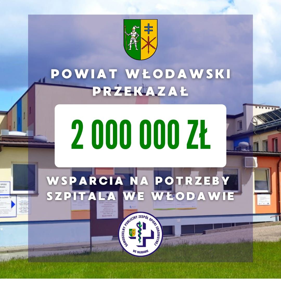 Infografika o wsparciu finansowym dla szpitala